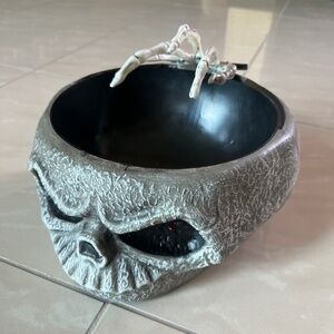 Vintage Halloween Skull Skeleton Trick or Treat Candy Bowl